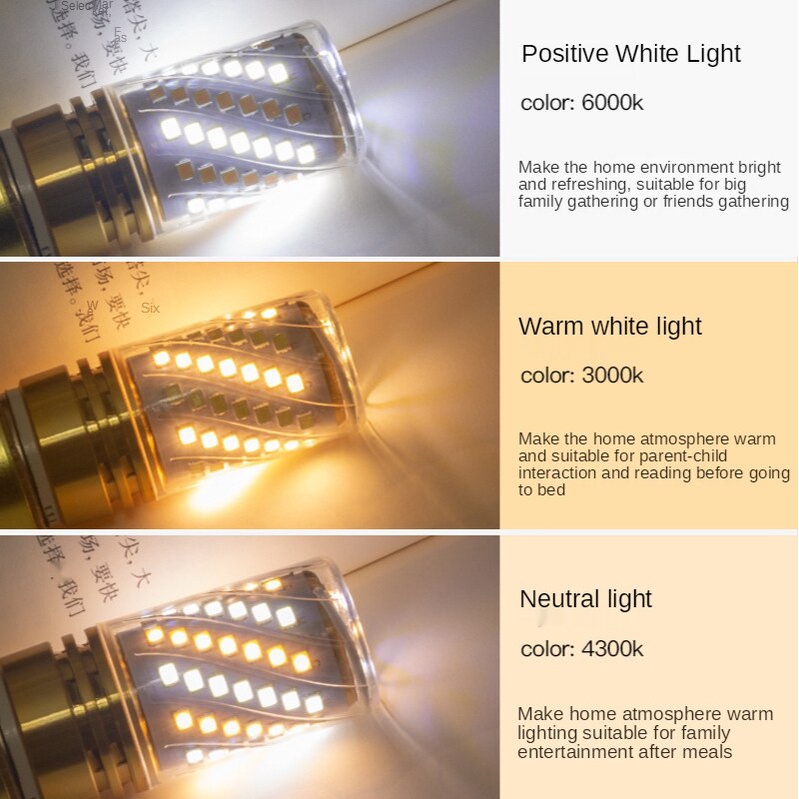 E14 Small Screw Mouth E27 Big Screw Mouth LED Corn Bulb/Berubah Warna Smart LED Super Terang Lampu Hemat Daya Untuk Penerangan Rumah/Rumah Tangga Yang Dapat Diganti E27 LED Light Bulb