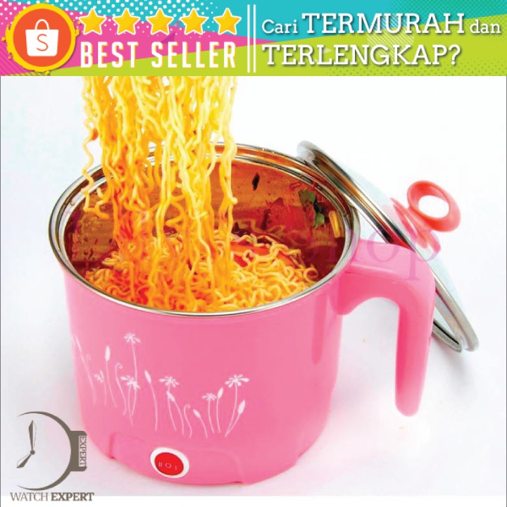 Panci Listrik Serbaguna Bahan Stainless Steel 1.6L 450W - Pink