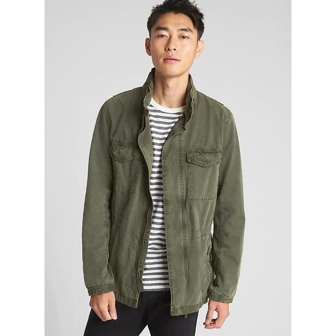 Jaket Gap Hidden Hood Military Parka Jacket Army Green Original .Deevagrosir.Olshop