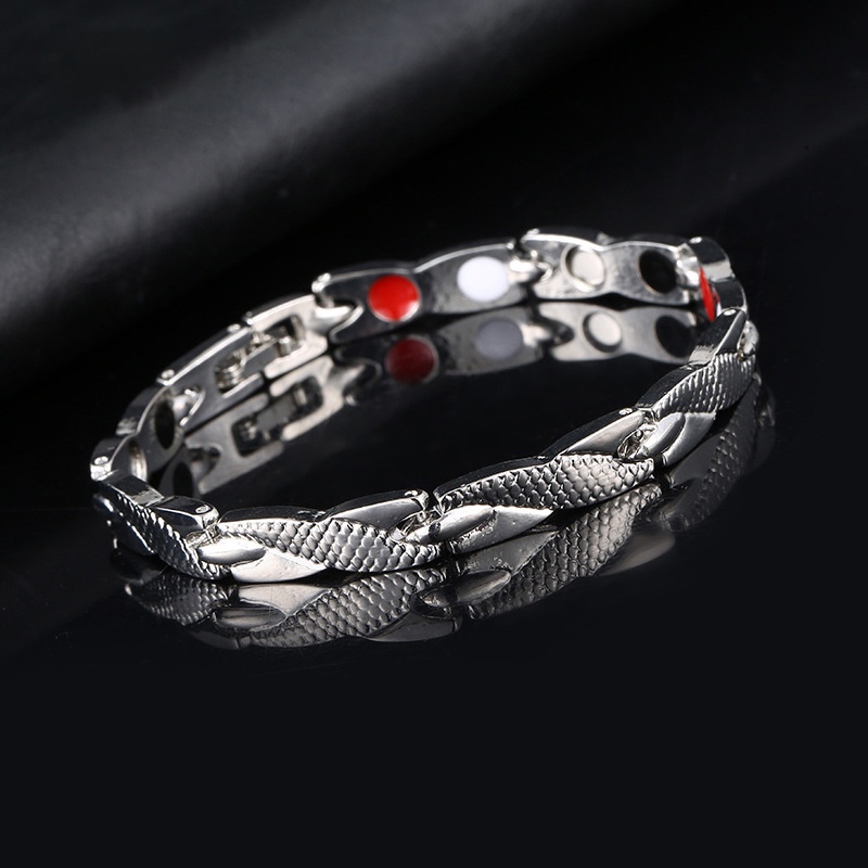 COD❤Gelang Pasangan Naga Pria Terapi Magnet Sederhana Dan Modis Baru Yang Dapat Dilepas  Tri