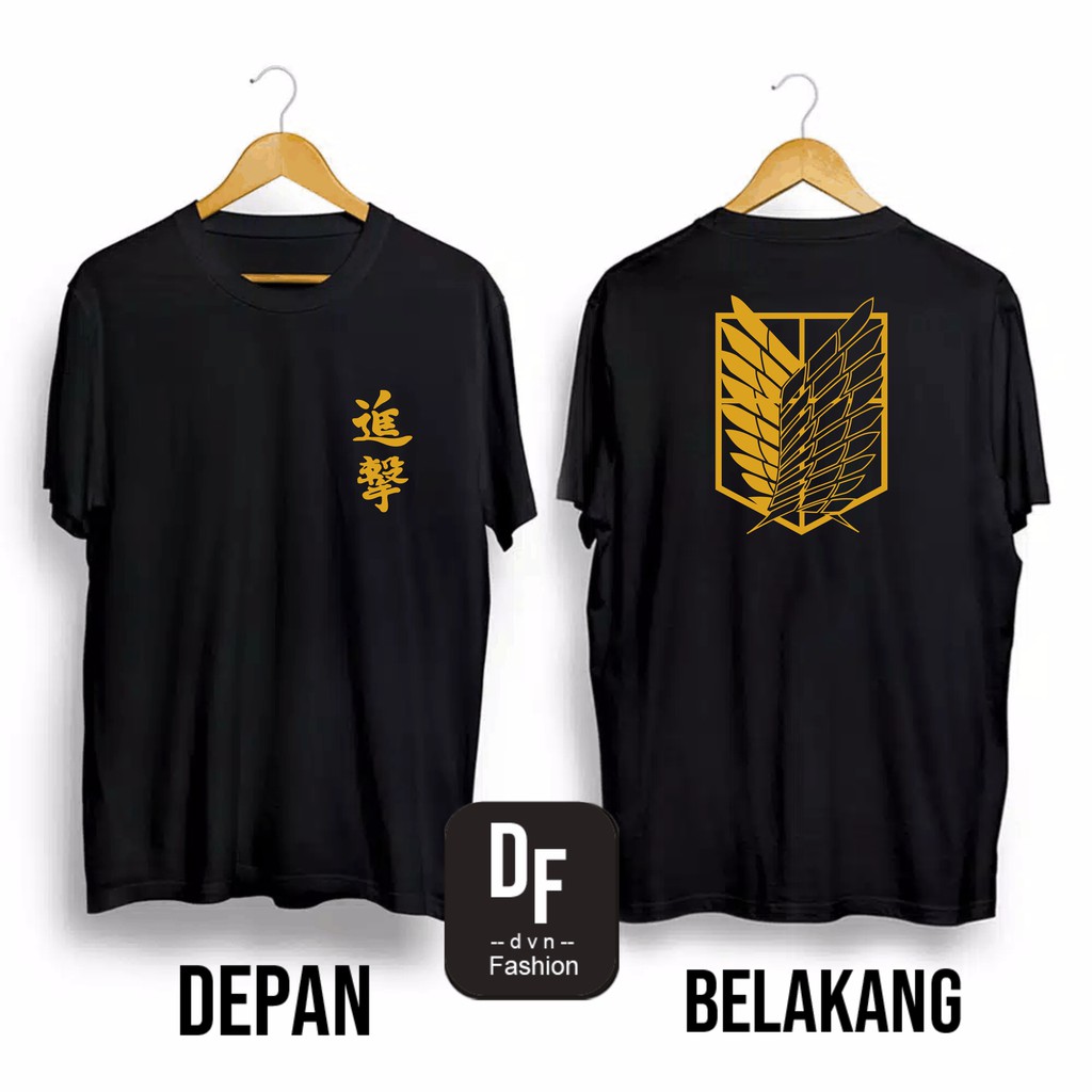 Kaos DF - Kaos Distro Pria dan Wanita ATTACK ON TITAN 2 Cotton Combed 30s (4 Wrn) (S-XXL) aot anime 