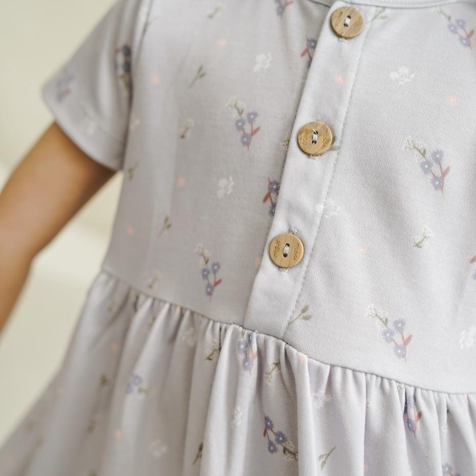 【FRE⚡H】 Mooi Dress Anak Perempuan Printed Button Dress produck terbaik