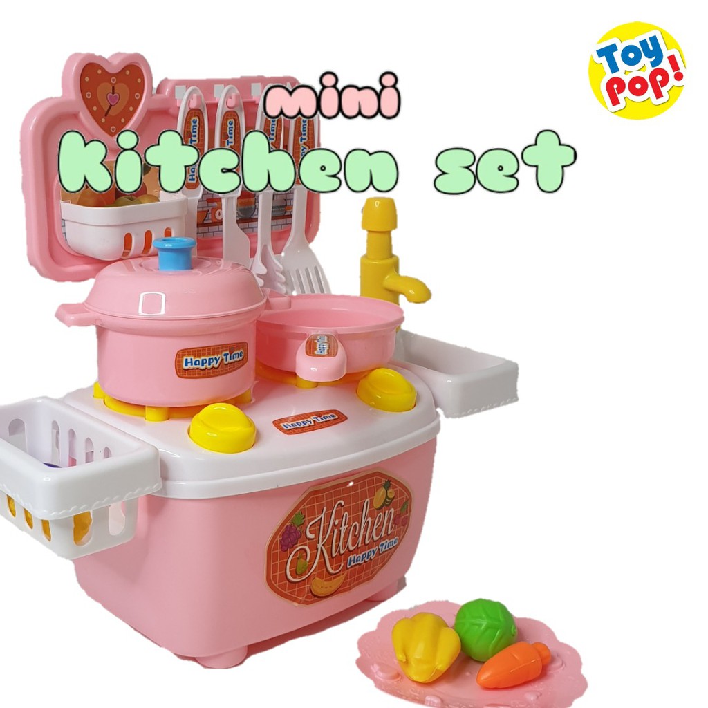  Mainan  anak perempuan mini  kitchen set masak  masakan  pink 