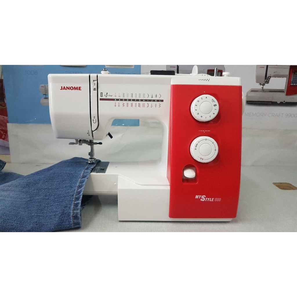 mesin jahit Janome Mystyle 500 Mesin Jahit portable - Merah putih