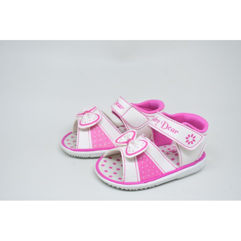 S01 sendal anak permpuan lucu bunyi decit casual usia 1 2 3 tahun motif pita polkadot murah lokal