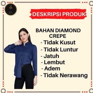Baju Wanita Kekinian Kemeja Wanita Casual Blouse Wanita Lengan Panjang Polos Terbaru 2021 SS08-4