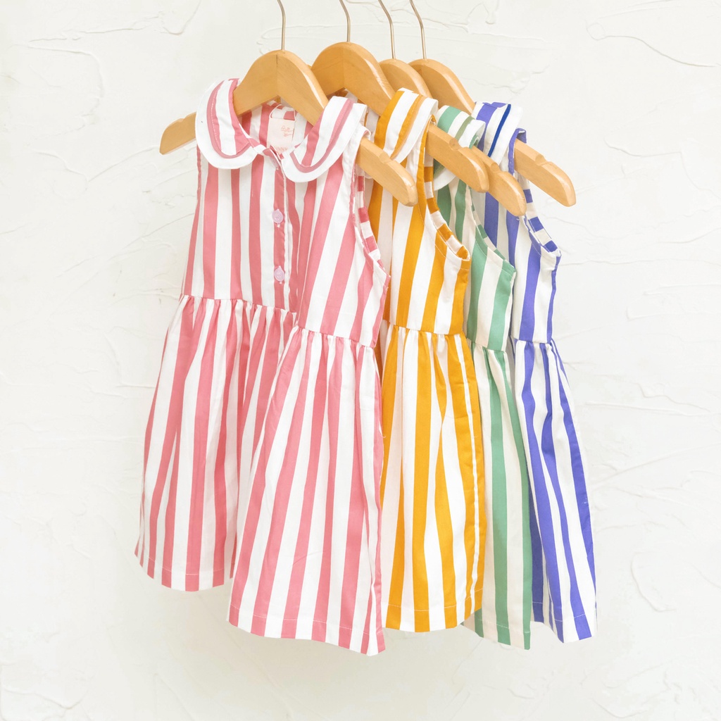 NIKEN STRIPE DRESS | Dress Anak Perempuan | Dress Katun Premium | Dress Anak 1-7 tahun