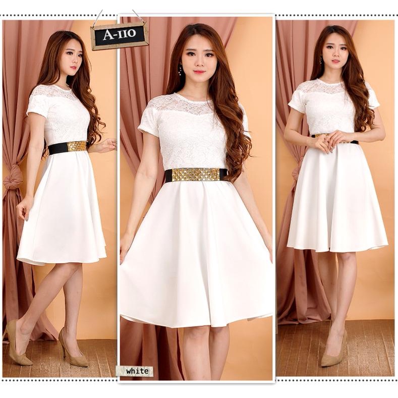 Kathryn collection 110 # Dres Rok mekar scuba import premium kombinasi brukat gliter free belt