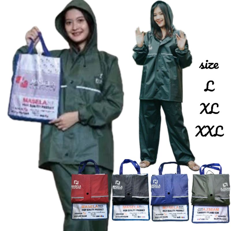 jas hujan &quot;RAINCOAT&quot; BY MASELA jaket celana pria dan wanita / rok husus wanita  bahan PVC 025