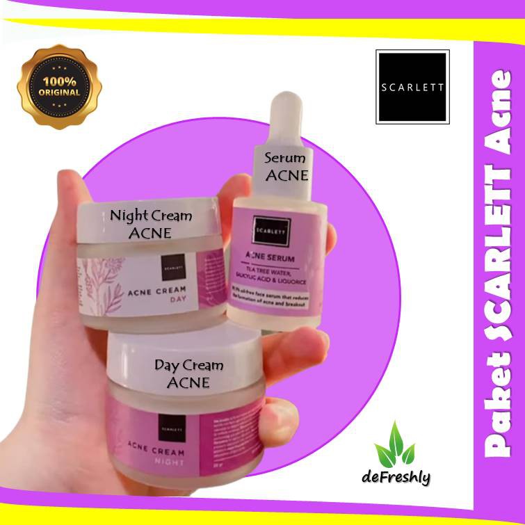 [Packing Bubble+Dus] Paket Acne Scarlet - SCARLETT WHITENING ORIGINAL Paket Krim Cream Serum Acne