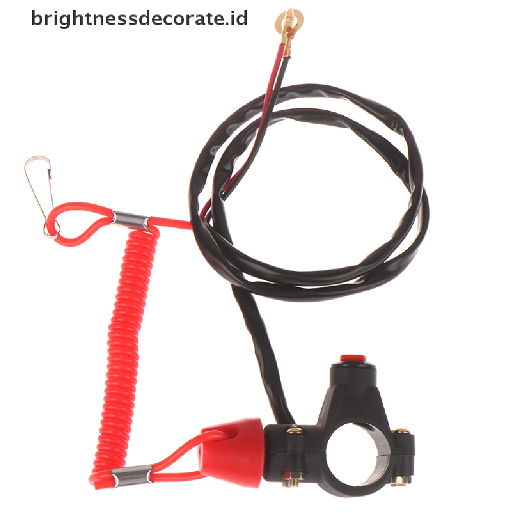 (Birth) Tombol Switch Tekan Darurat Dengan Tali Lanyard Untuk Motor / Atv / Perahu