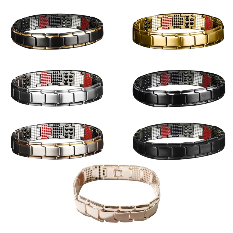 Fashion Pria Wanita Adjustable Gelang Magnetik Kesehatan Energi Terapi Arthritis Stainless Steel Terapi Magnet Gelang