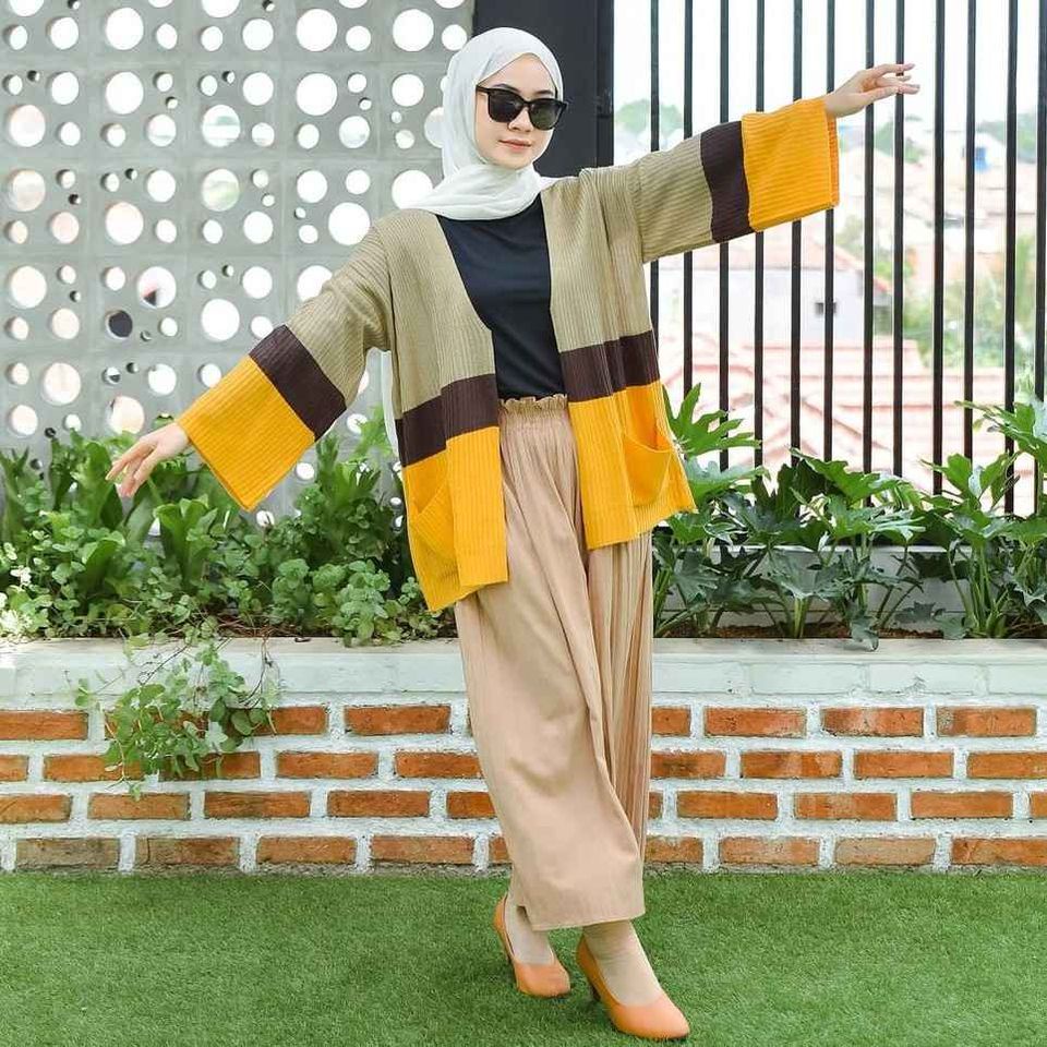 Cardigan Cameroon Outer Rajut Oversize