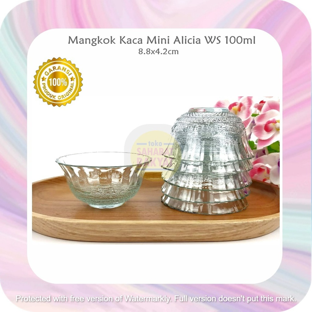 [set 6 pcs] UTL042 Mangkok Mini/Mangkok Sambel/Mangkok Sovernir Kaca Alicia WS 100ml