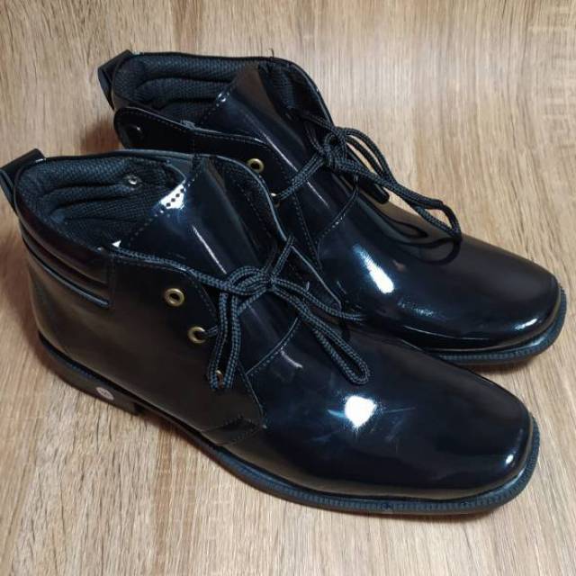 SEPATU PDH PDL DINAS KERJA SECURITY SATPAM POLISI POLRI TNI SEPATU FORMAL HITAM GLOSY MENGKILAT