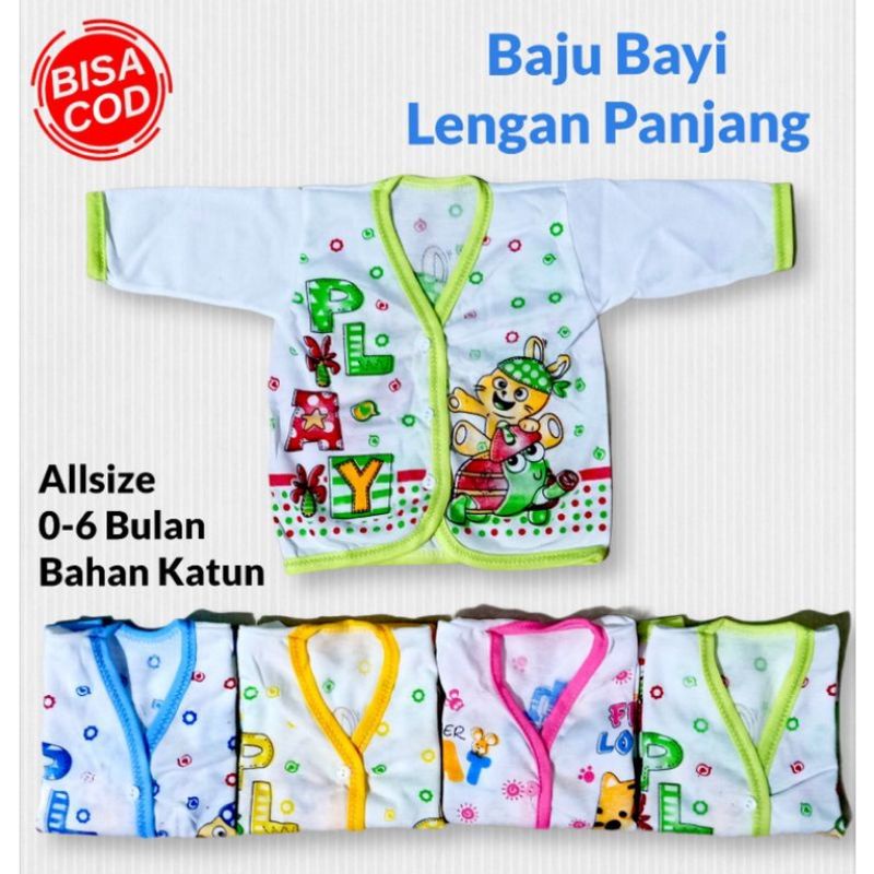 12 pcs baju bayi lengan panjang lusinan baju bayi termurah