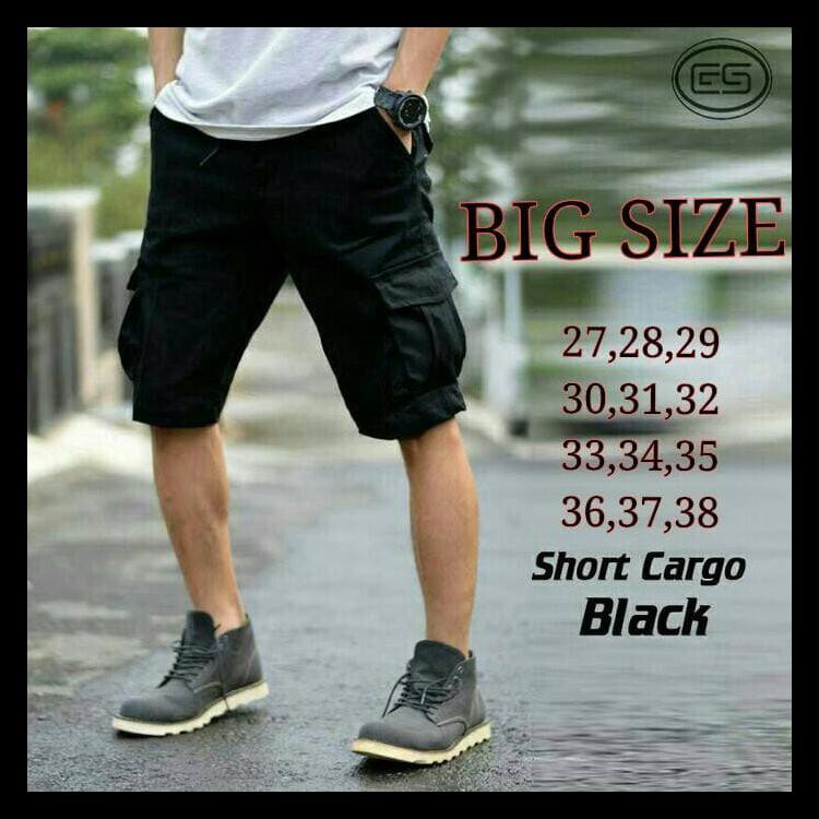 Terdepan Celana Pendek Cargo/Kempol || Kualitas Branded - Hitam, 28 Aman Dan Terpercaya