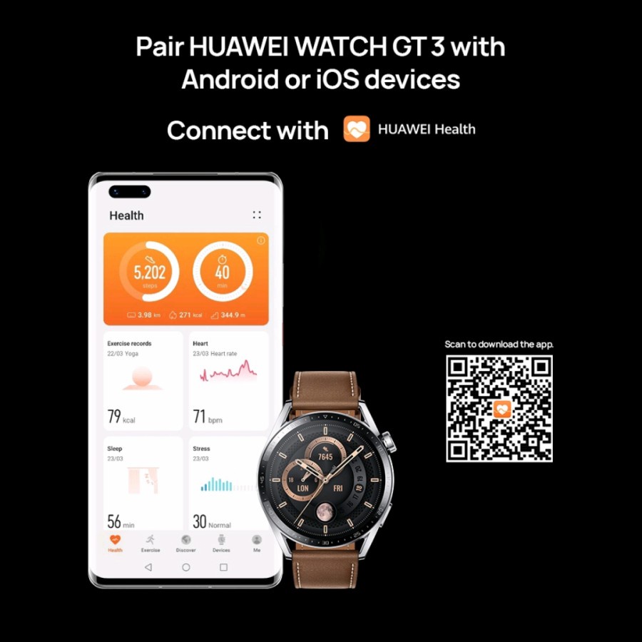 HUAWEI WATCH GT 3 46mm Smartwatch Garansi Resmi