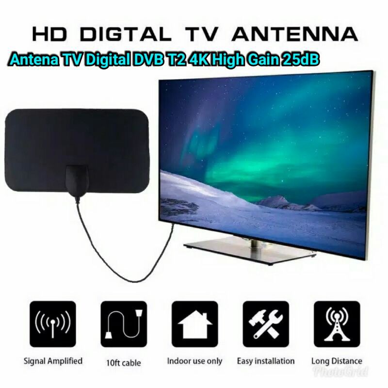 Antena TV Digital Indor / Antena Tv Indor Digital LCD Tabung DVB-T2 4K High Gain 25dB - TFL-D139