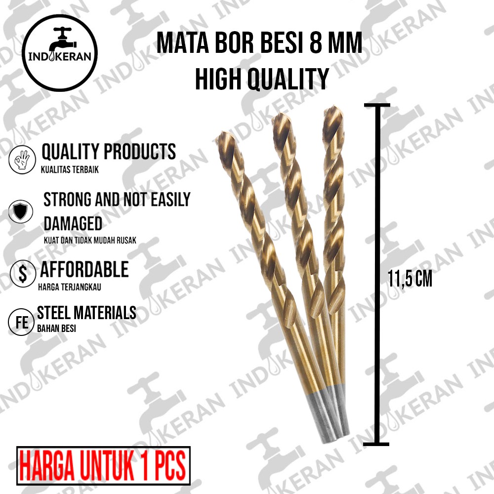 INDOKERAN - Mata Bor Besi - 8 mm - High Quality