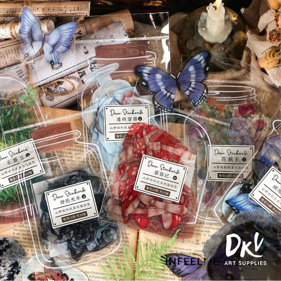 Jual Stiker Transparan Transparent Sticker BUJO Flower Vintage