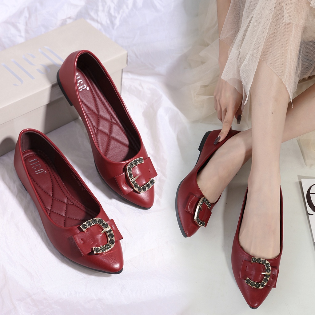 JISO RYONA ANNA-803 Sepatu Flat shoes Wanita Sepatu Kerja Wanita Import