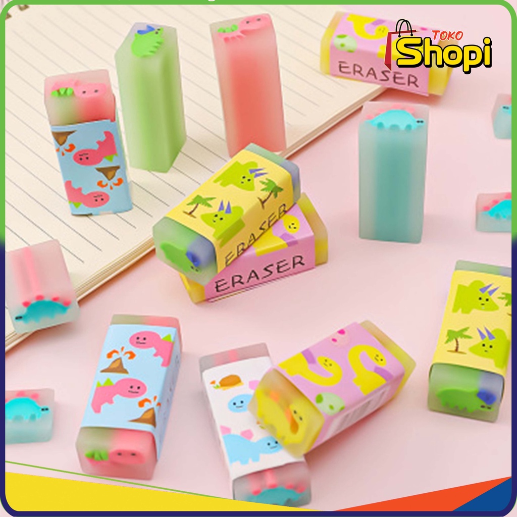 

♚ ♚Penghapus Pensil Motif Cartoon Little Dinosaur Eraser Learning