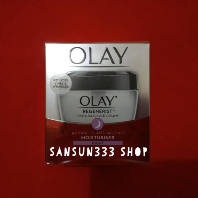 Olay Regenerist Revitalizing Night Cream Anti Ageing | Krim Malam Olay 50g