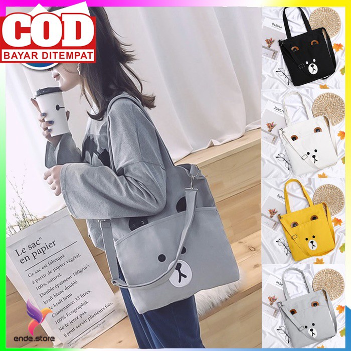 Tas Tote Bag Import Cewek Totebag Tali Sumbu Wanita Tote Bag Tebal Resleting Kuliah Murah EN 037