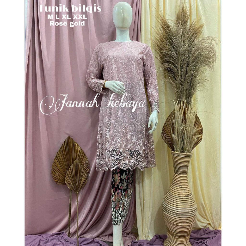 PROMO SET TUNIK TULLE BORDIR BILQIS / SET TUNIK TULLE PESTA