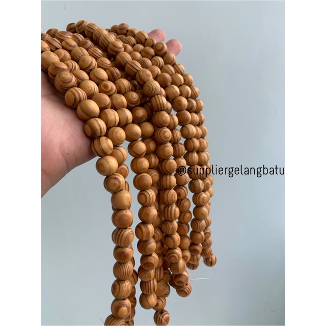 bahan Kokka Koka Kaukah 12mm kayu craft gelang kalung serat cokelat