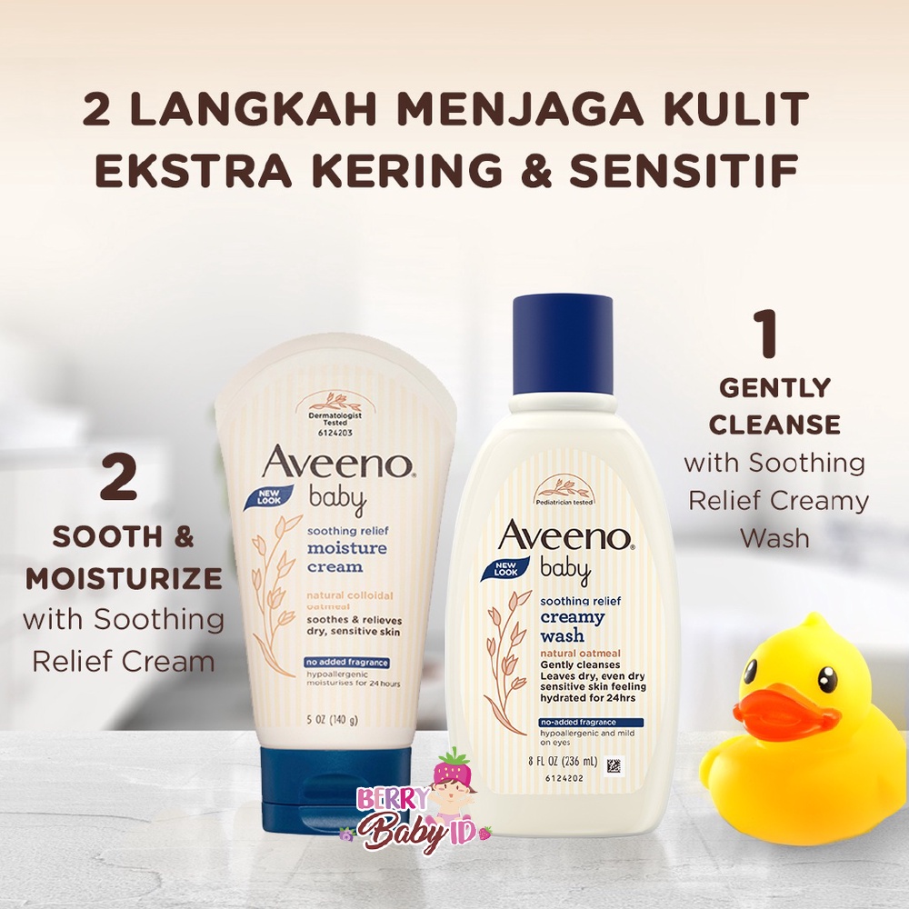 Aveeno Baby Soothing Relief Moisture Cream Krim Pelembab Kulit Bayi Berry Mart