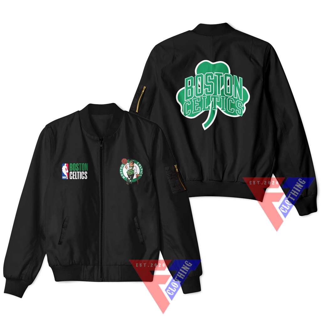 JAKET BOMBER VARSITY NBA BOSTON CELTIC BASKETBALL