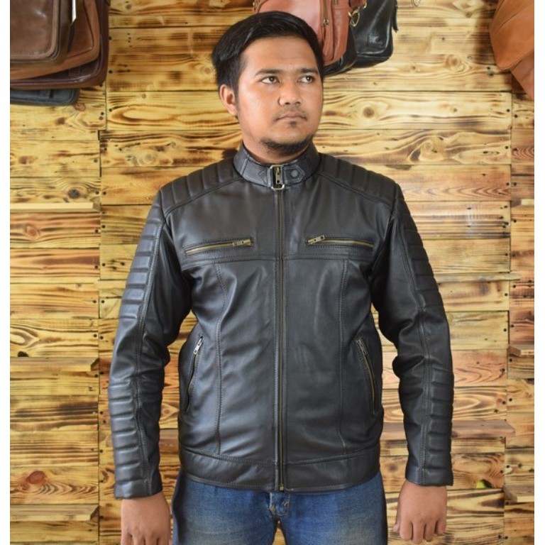 Jaket Kulit Motor Bahan kulit domba asli Garvis Semi Sport Series