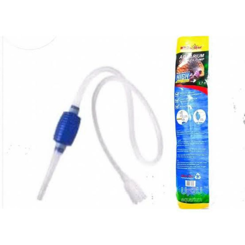 AQUARIUM CLEANER PUMP NIKITA STAR ALAT PENGURAS PEMBERSIH AQUARIUM SIFON CLEANER PUMP POMPA SEDOT PEMBERSIH OTOMATIS 1,7METER