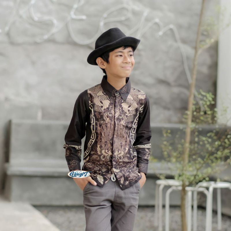 Kemeja Batik Anak Laki Laki M L XL XXL Baju Batik Anak Lengan Panjang Seragam Batik