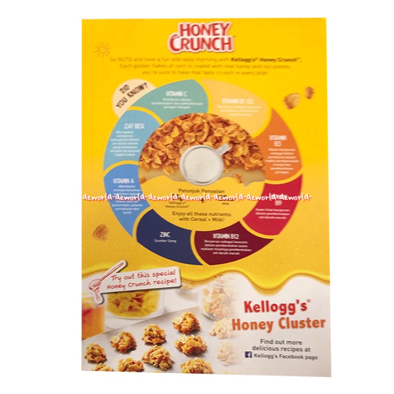 Kellogg's Honey 360gr Crunch Corn Flakes With Real Honey Nuts Sereal Rasa Madu Sereal Kriuk Cereal Crunchy Kelloggs Kelogs Kellogs