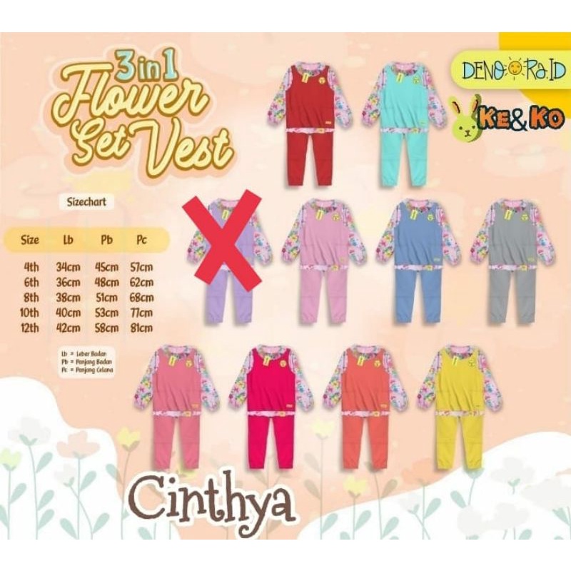Baju Setelan Anak Perempuan | Setelan Anak Perempuan | Umur 4 - 12 Tahun