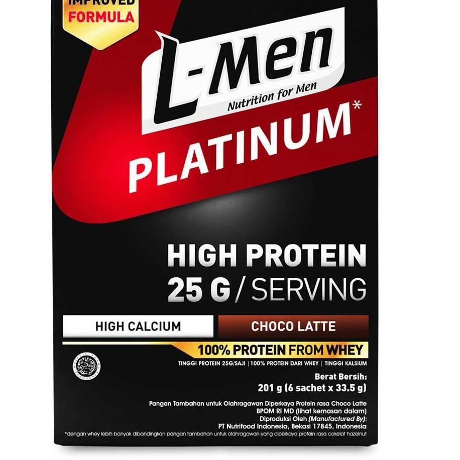 L-Men Platinum Box 6 Sachet  Latte Susu Fitness Whey Protein Isolate !