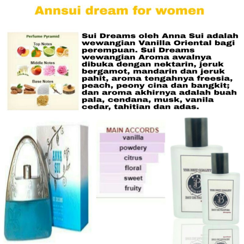 PARFUM ANASUI DREAM WANITA WANGI TAHAN LAMA AROMA LEMBUT VANILA BUNGA  _inspired