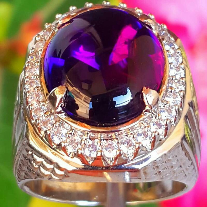 batu permata natural kecubung bungur / kecubung kalimantan clean high quality