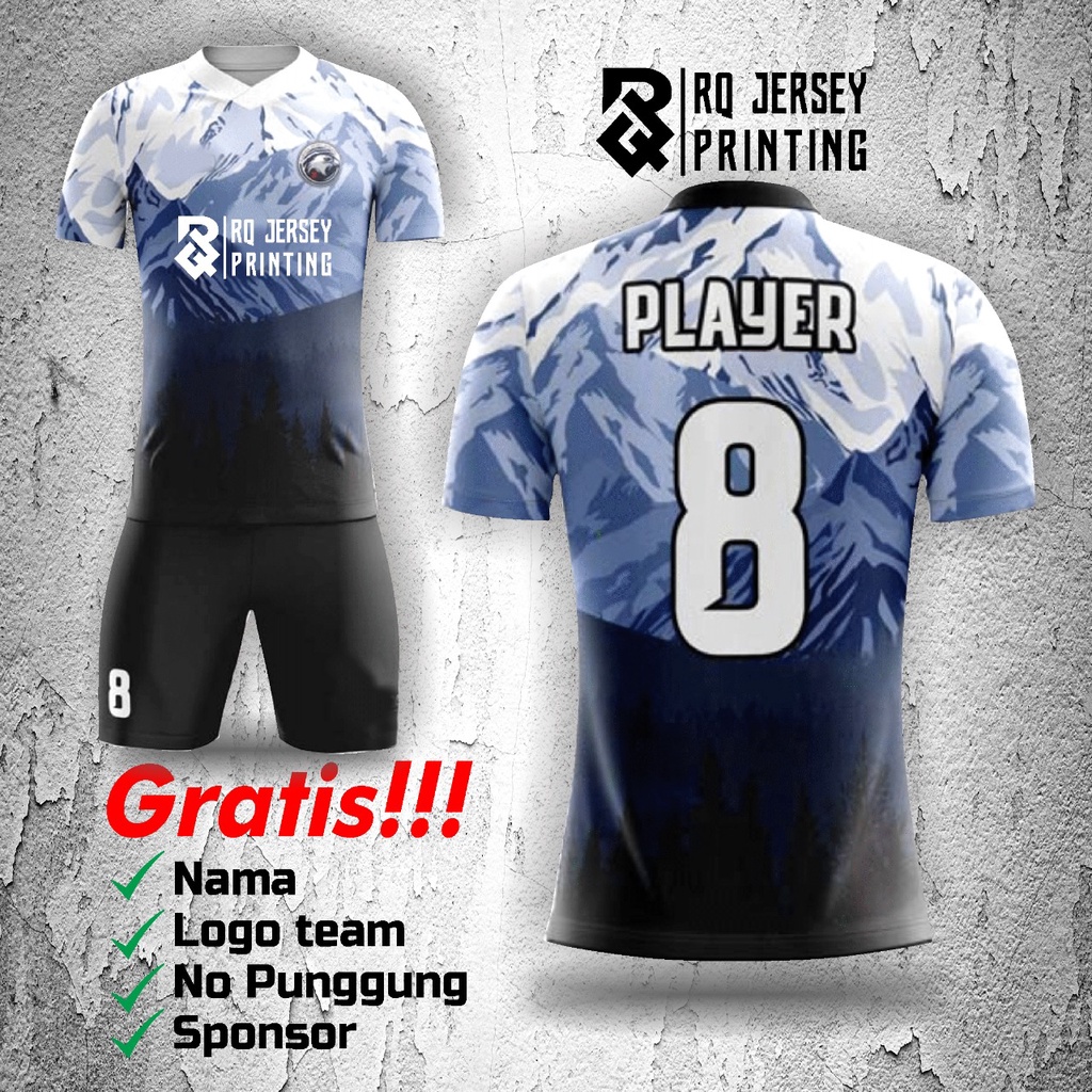 BIKIN 5 GRATIS 1  stelan BAJU+CELANA jersey bola/futsal custom nama,logo,nomor dll fullprint