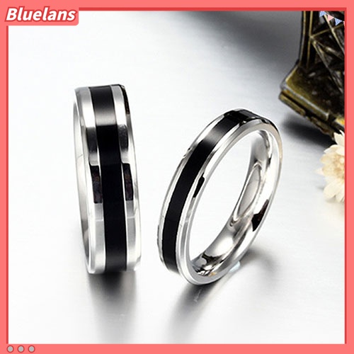 Cincin Bahan Titanium Stainless Steel Warna Hitam Untuk Pria Dan Wanita