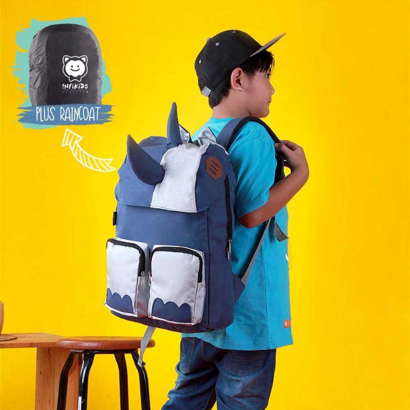 ORIGINAL INFIKIDS Tas Ransel Anak Laki Laki Sekolah Paud TK SD Model Lucu import Karakter Dinosaurus Bag Backpack Ukuran Besar Motif Cartoon Cute Terbaru Waterproof Original Ukuran Besar Harga Murah Berkualitas Bisa COD