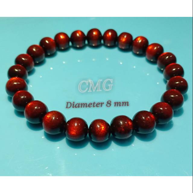 Gelang kayu akar laut tali arus merah 8 mm