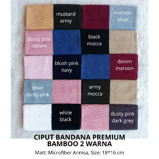 Ciput Bandana Premium Bamboo 2 Warna Annisa HQ