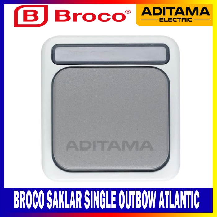 SAKLAR SINGLE OUTBOW BROCO ATLANTIC OUTDOOR WEATHERPROOF/ BROCO ATLANTIC SAKLAR ENGKEL  WATERPROOF