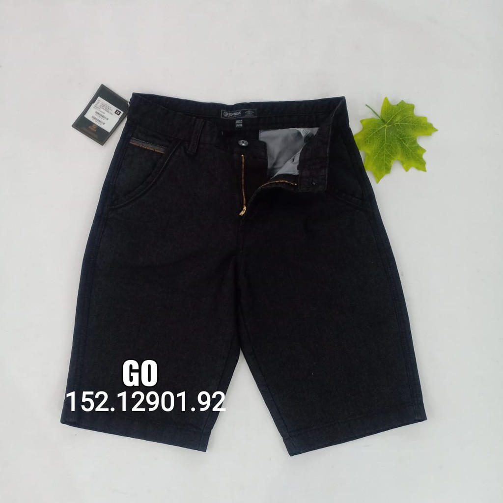 gof EMBA CELANA JEANS Pakaian Pria Celana Pendek Jeans Bermuda Casual Reguler Fit Slimfit Original