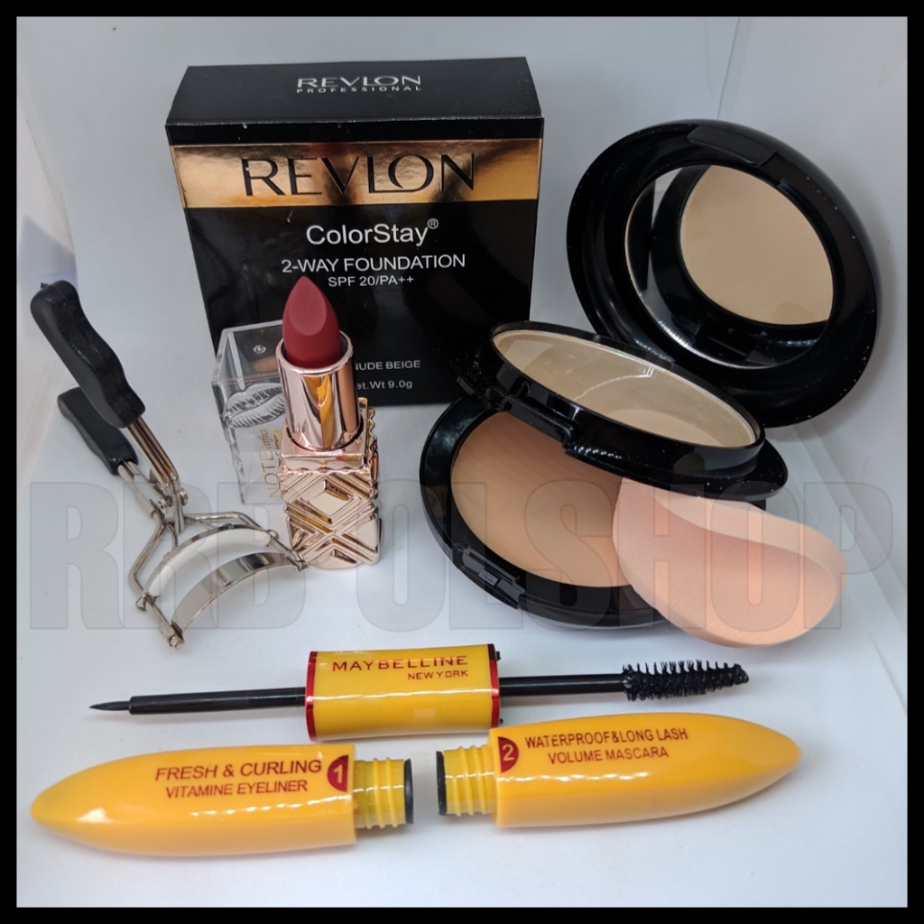 RRB OLSHOP - Paket 4in1 - BEDAK REVLON Colorstay 2 - Way Foundation Powder -SPF 20 / PA ++ Black Gol
