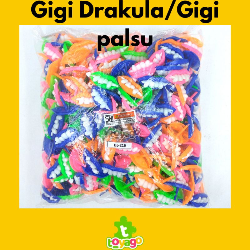 Mainan Gigi Palsu/Gigi Drakula Gigit Isi 100 Pcs Grosir Murah